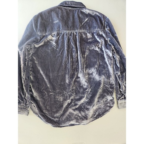 NWT Anthropologie Pilcro The Hadley Relaxed Velvet Buttondown Shirt Sz SP Petite - Picture 4 of 13